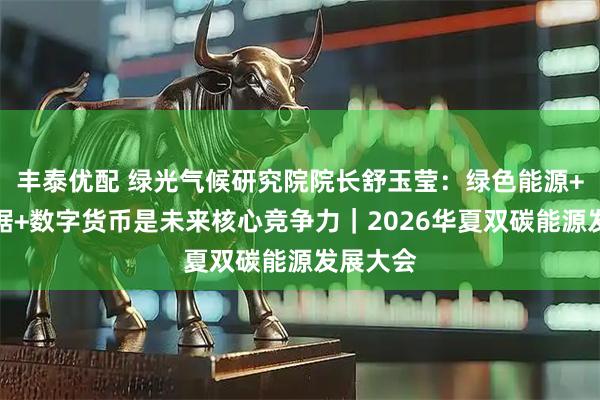 丰泰优配 绿光气候研究院院长舒玉莹：绿色能源+可信数据+数字货币是未来核心竞争力｜2026华夏双碳能源发展大会