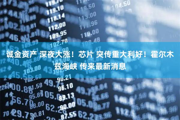 诚金资产 深夜大涨！芯片 突传重大利好！霍尔木兹海峡 传来最新消息